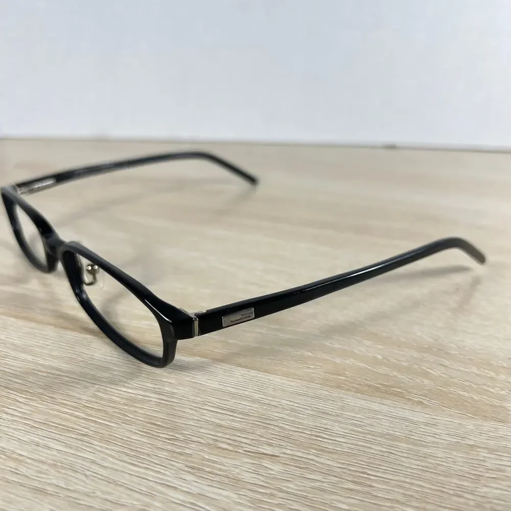 Gucci GG1504 807 Eyeglasses Black Slim Rectangular Frames Only 52-18-140 Italy